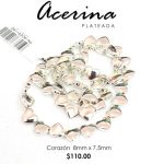 Acerina corazón plateado 8 mm x 7.5 mm