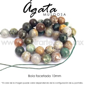 Ágata Musgosa bola facetada 10 mm