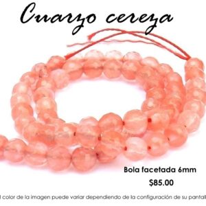Cuarzo cereza facetado 6mm