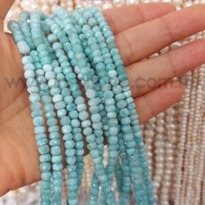 Larimar dona facetada 5.5mm x 3.5mm
